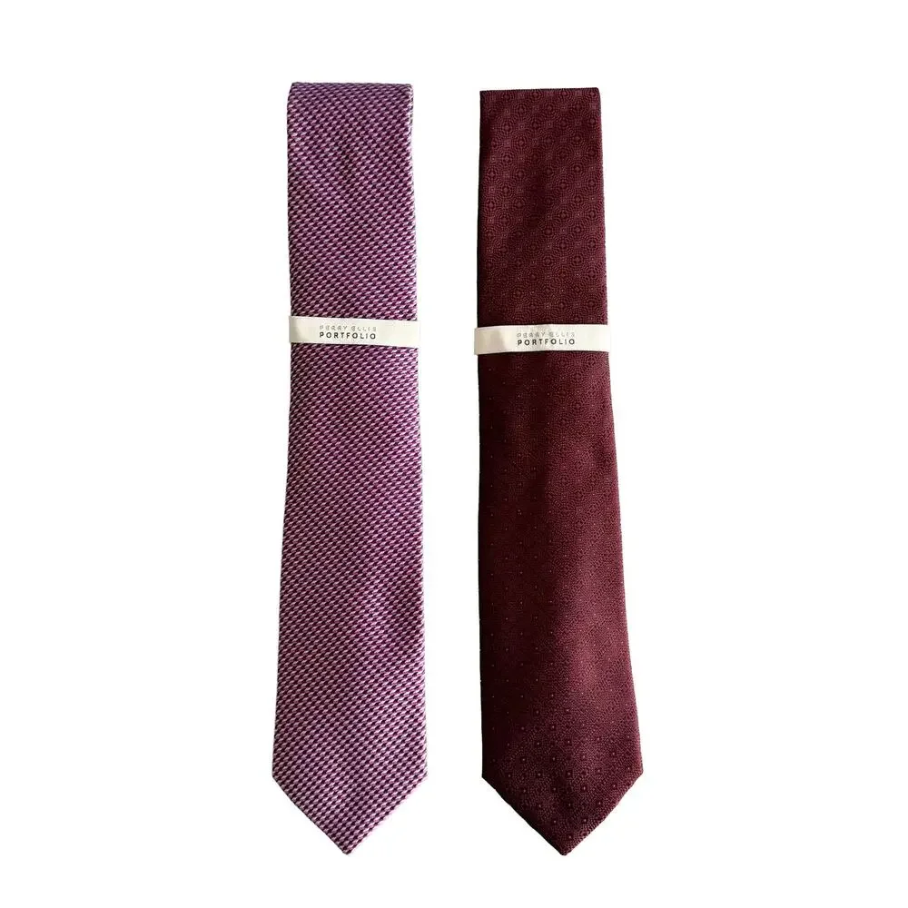 Perry Ellis Portfolio Ties Lot of 2 Men's Bartolle Mini & Raynir Geo NWT